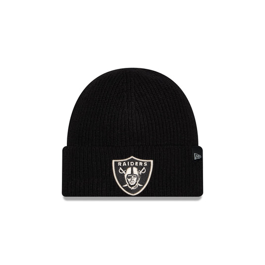 Las Vegas Raiders Woolen Black Short Cuff Knit Beanie Hat