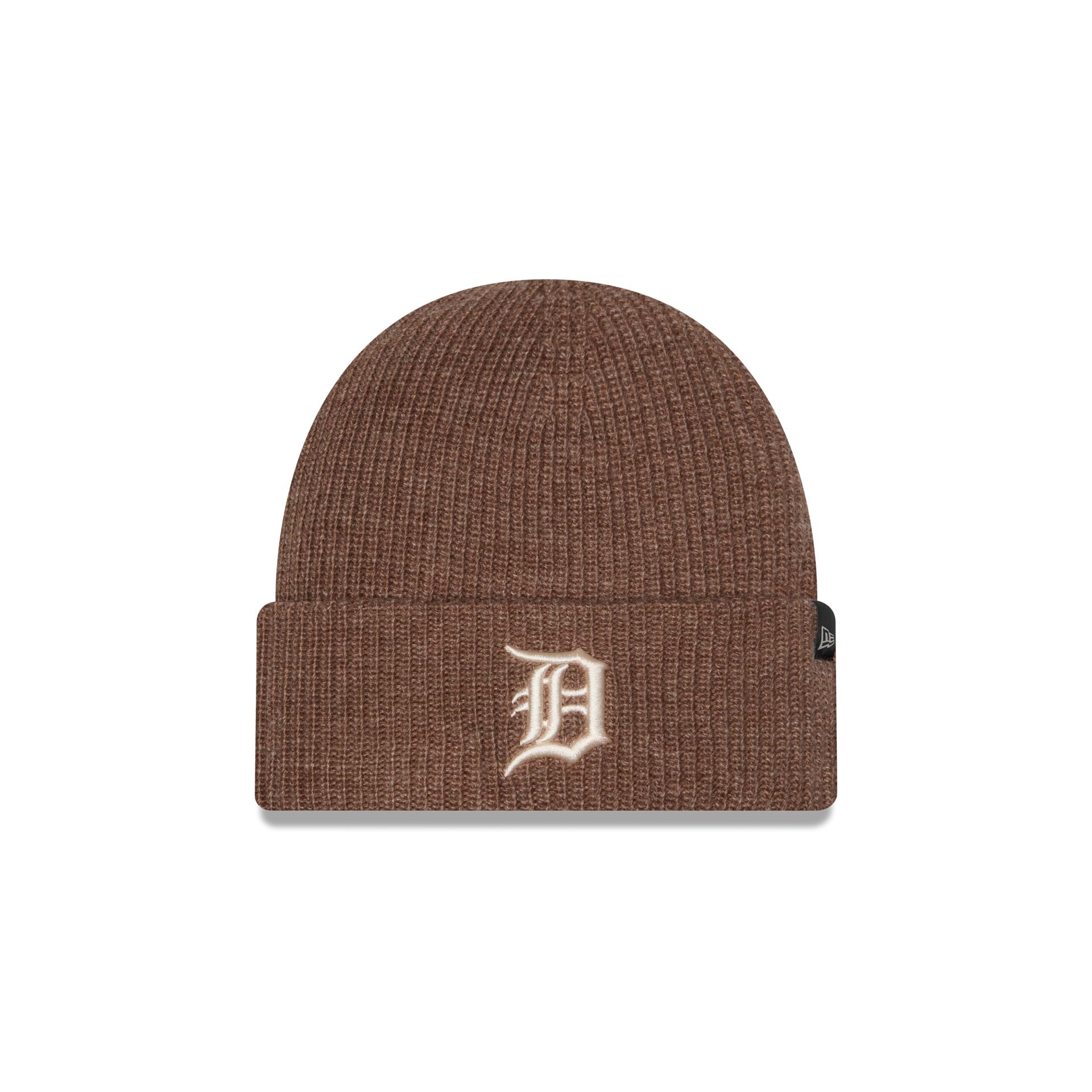 Detroit Tigers Woolen Tan Short Cuff Knit Beanie Hat