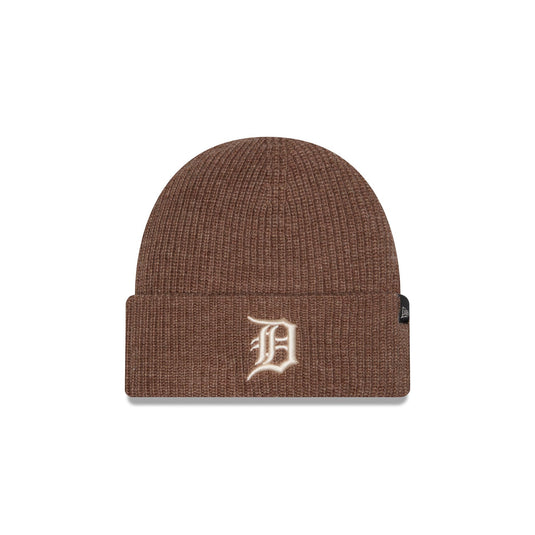 Detroit Tigers Woolen Tan Short Cuff Knit Beanie Hat