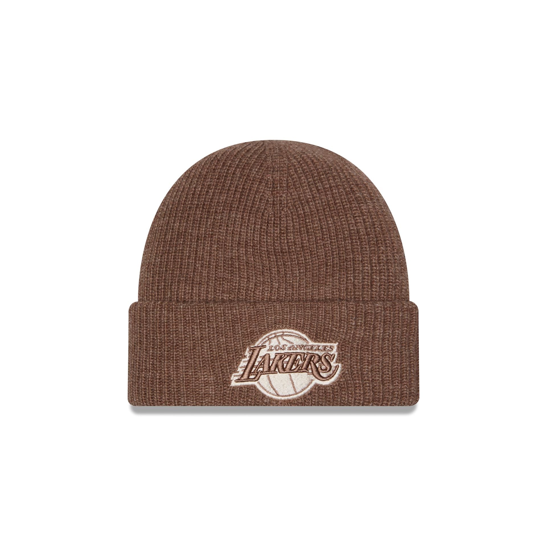Los Angeles Lakers Woolen Tan Short Cuff Knit Beanie Hat