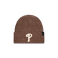 Philadelphia Phillies Woolen Tan Short Cuff Knit Beanie Hat