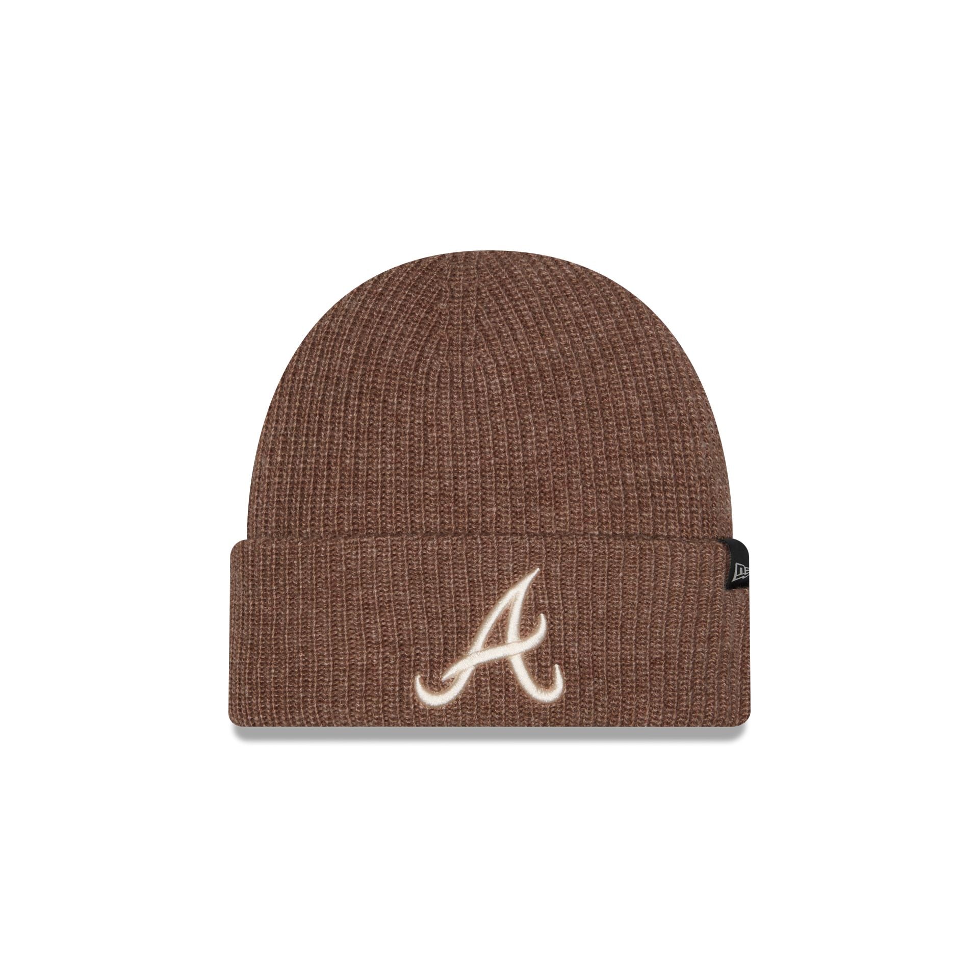 Atlanta Braves Woolen Tan Short Cuff Knit Beanie Hat
