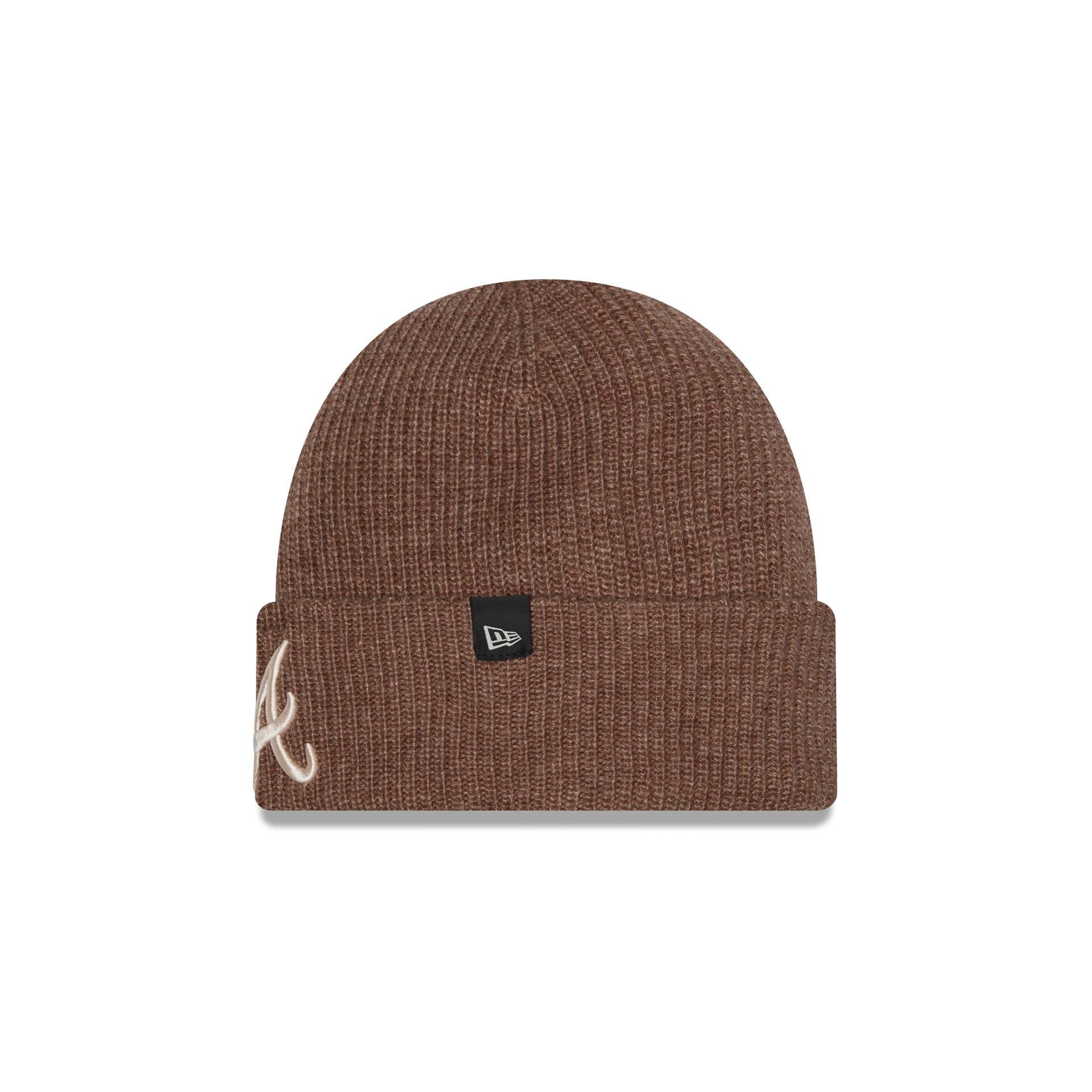 Atlanta Braves Woolen Tan Short Cuff Knit Beanie Hat