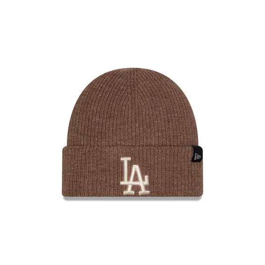 Los Angeles Dodgers Woolen Tan Short Cuff Knit Beanie Hat