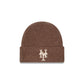 New York Mets Woolen Tan Short Cuff Knit Beanie Hat