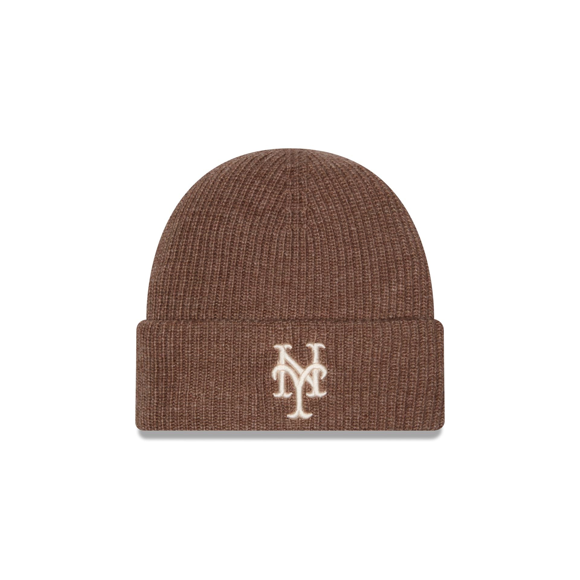 New York Mets Woolen Tan Short Cuff Knit Beanie Hat