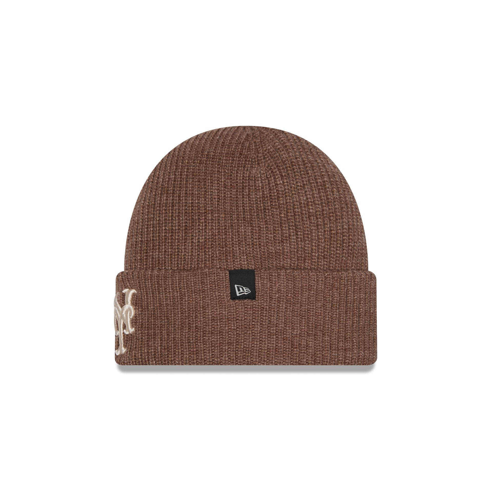 New York Mets Woolen Tan Short Cuff Knit Beanie Hat