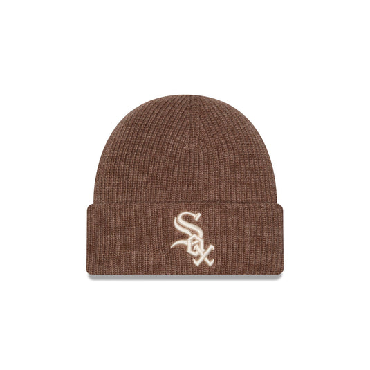 Chicago White Sox Woolen Tan Short Cuff Knit Beanie Hat