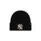 New York Yankees Woolen Black Short Cuff Knit Beanie Hat
