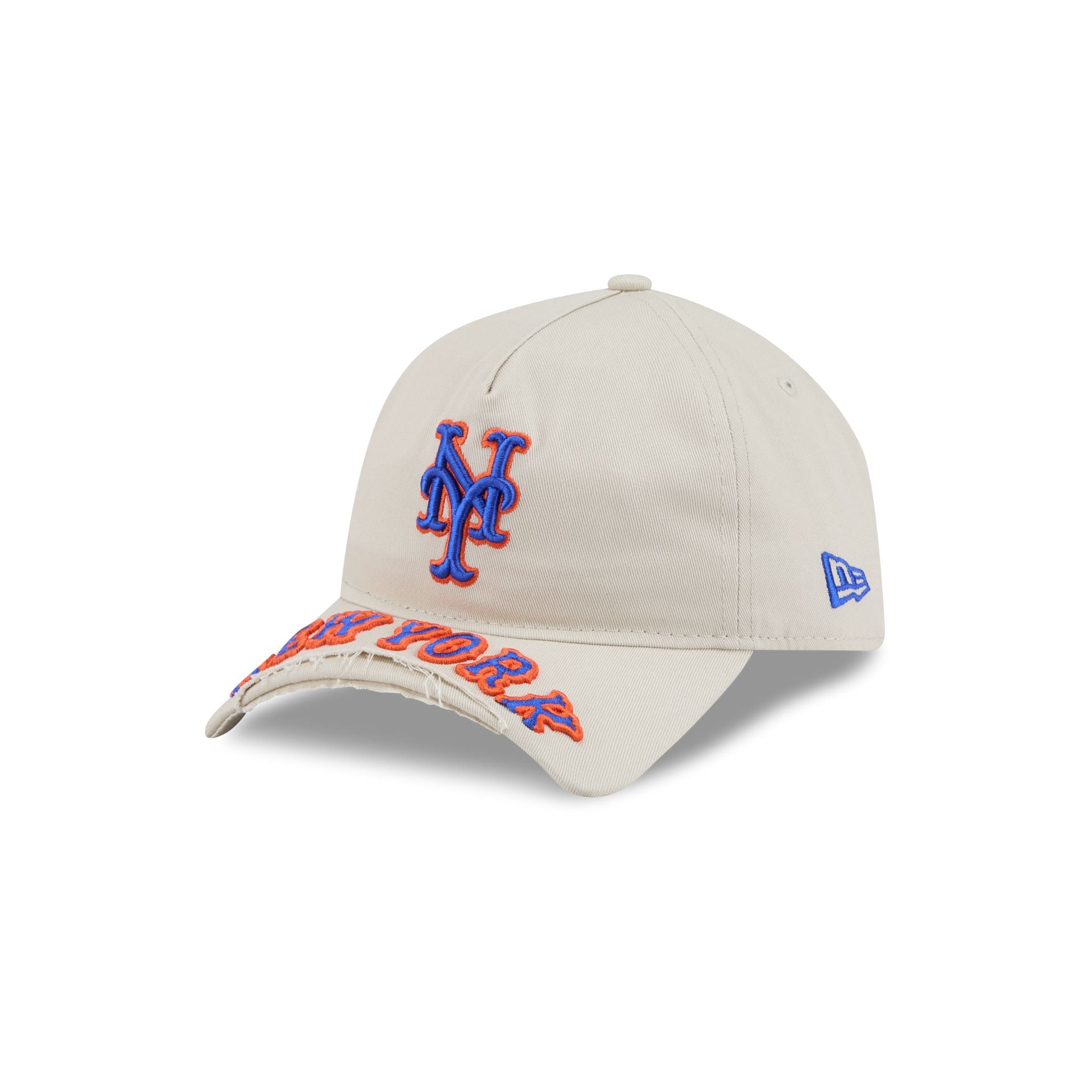 New York Mets Stone 9FORTY A-Frame Unstructured Cut-Off Visor Snapback Hat