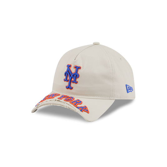 New York Mets Stone 9FORTY A-Frame Unstructured Cut-Off Visor Snapback Hat