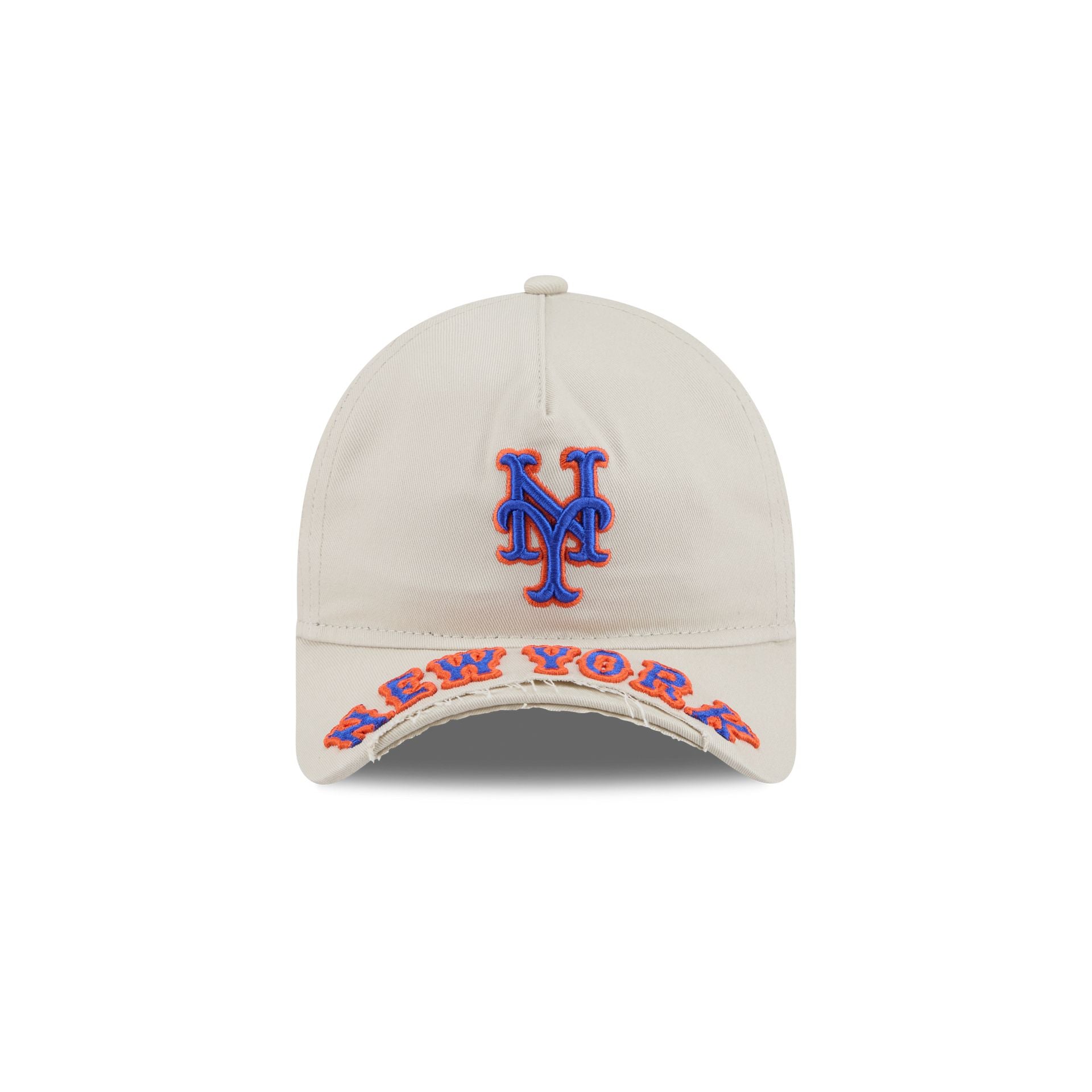 New York Mets Stone 9FORTY A-Frame Unstructured Cut-Off Visor Snapback Hat