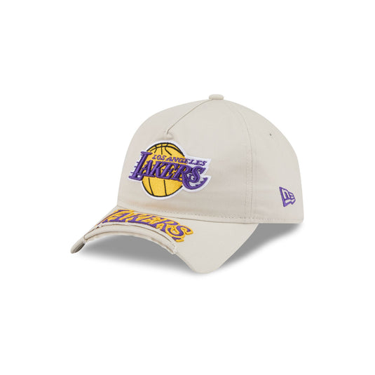 Los Angeles Lakers Stone 9FORTY A-Frame Unstructured Cut-Off Visor Snapback Hat