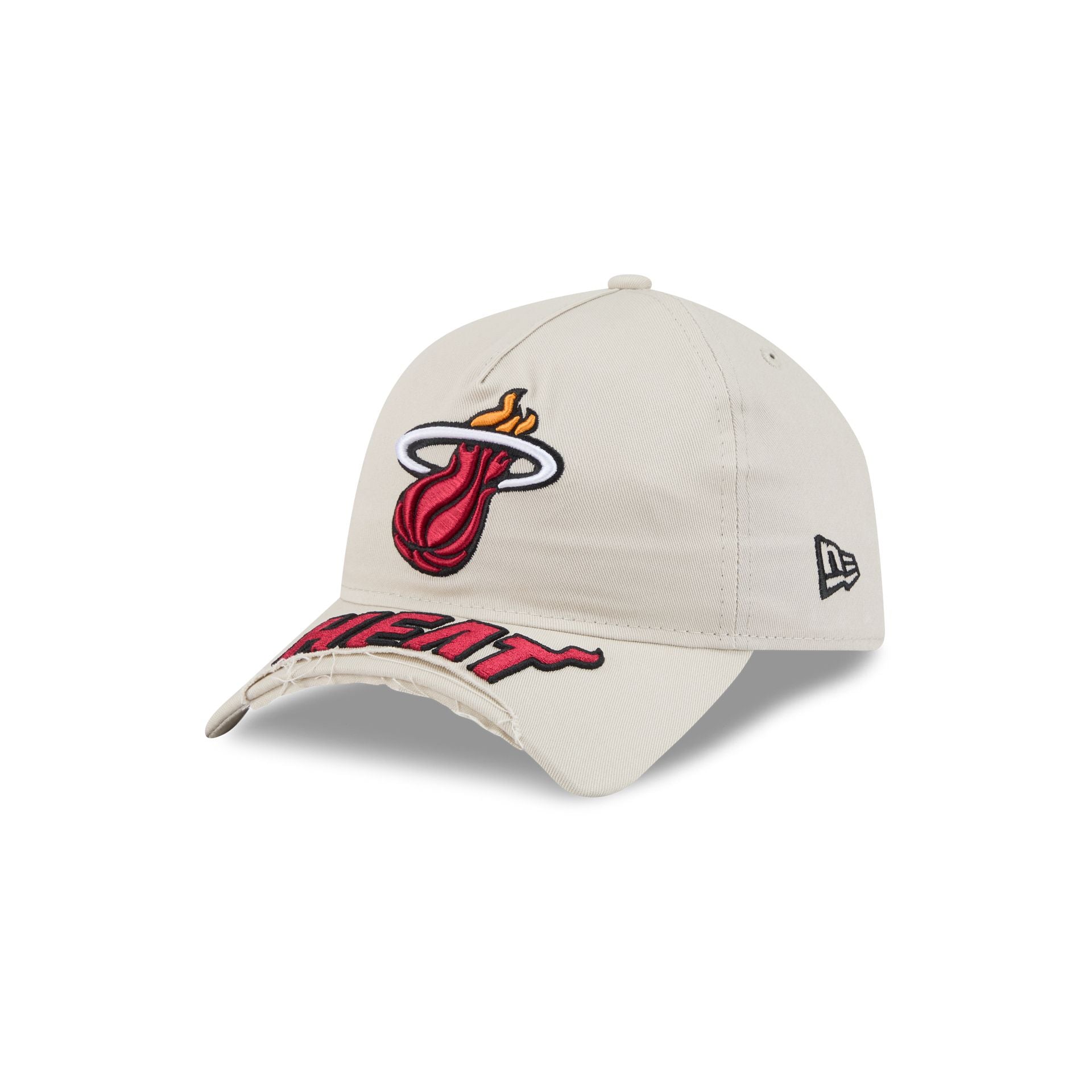Miami Heat Stone 9FORTY A-Frame Unstructured Cut-Off Visor Snapback Hat