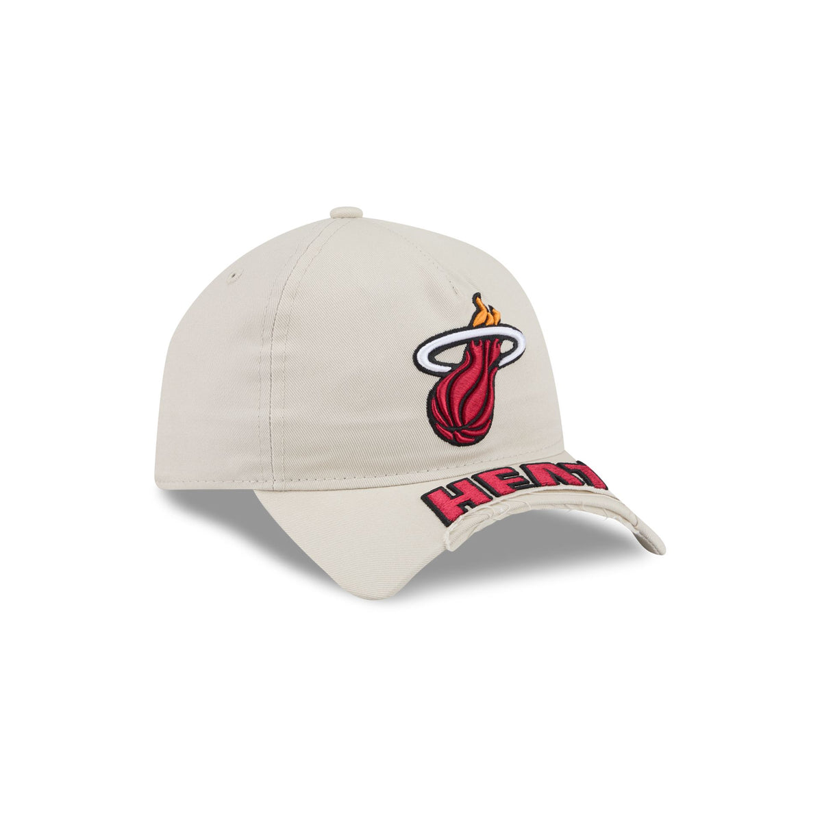 Miami Heat Stone 9FORTY A-Frame Unstructured Cut-Off Visor Snapback Hat