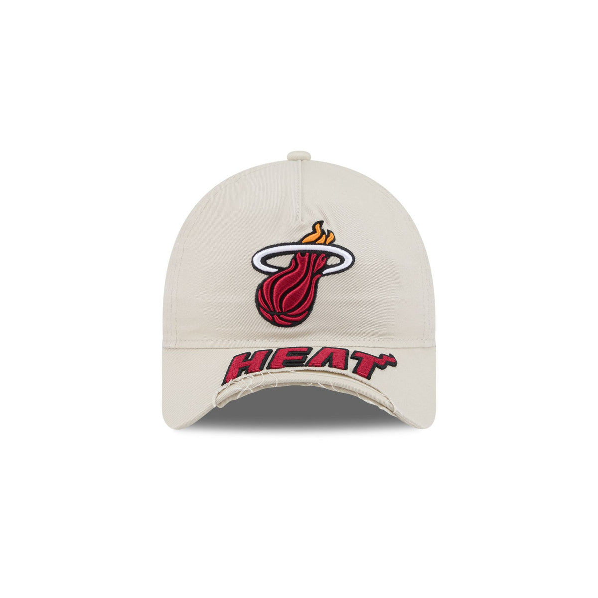 Miami Heat Stone 9FORTY A-Frame Unstructured Cut-Off Visor Snapback Hat