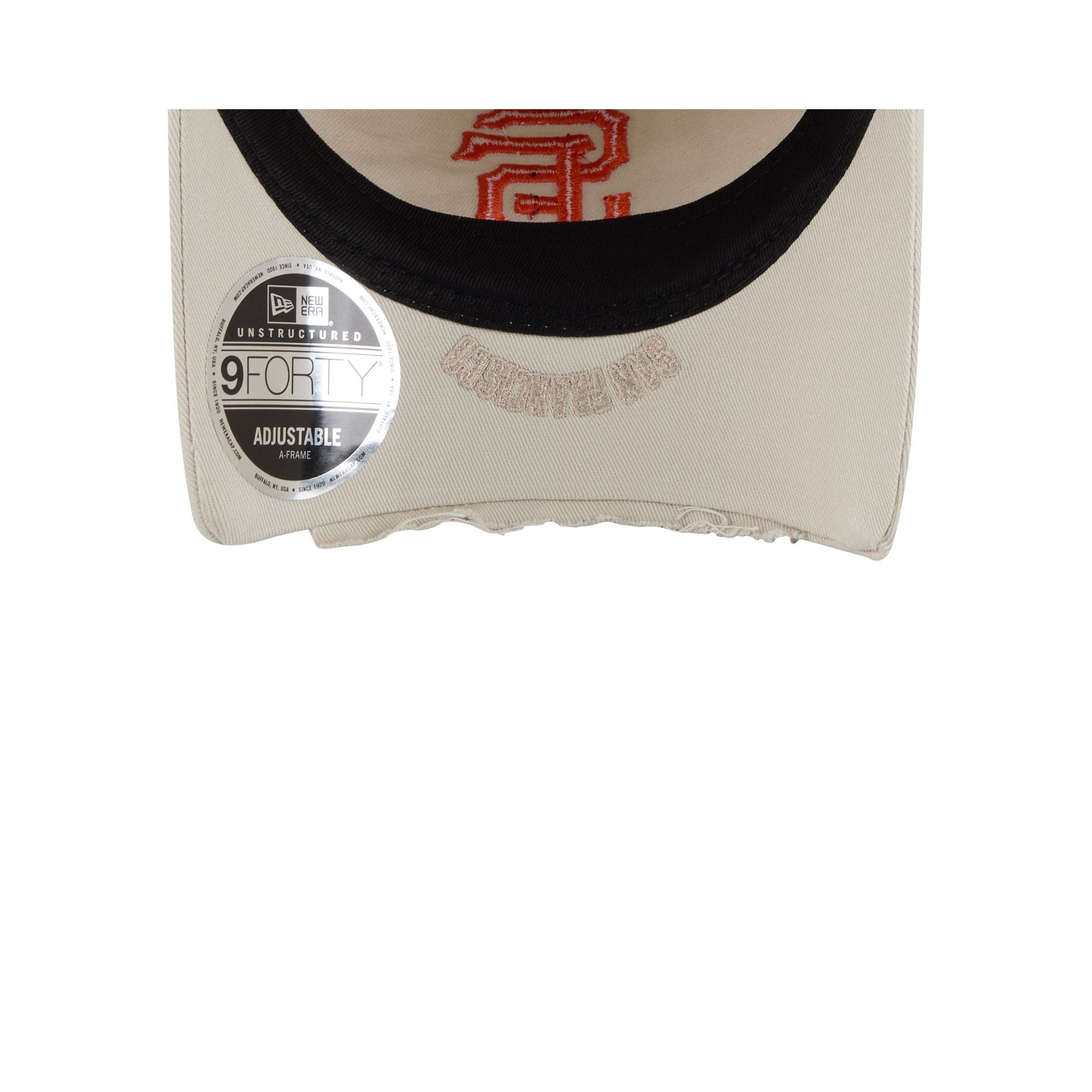 San Francisco Giants Stone 9FORTY A-Frame Unstructured Cut-Off Visor Snapback Hat