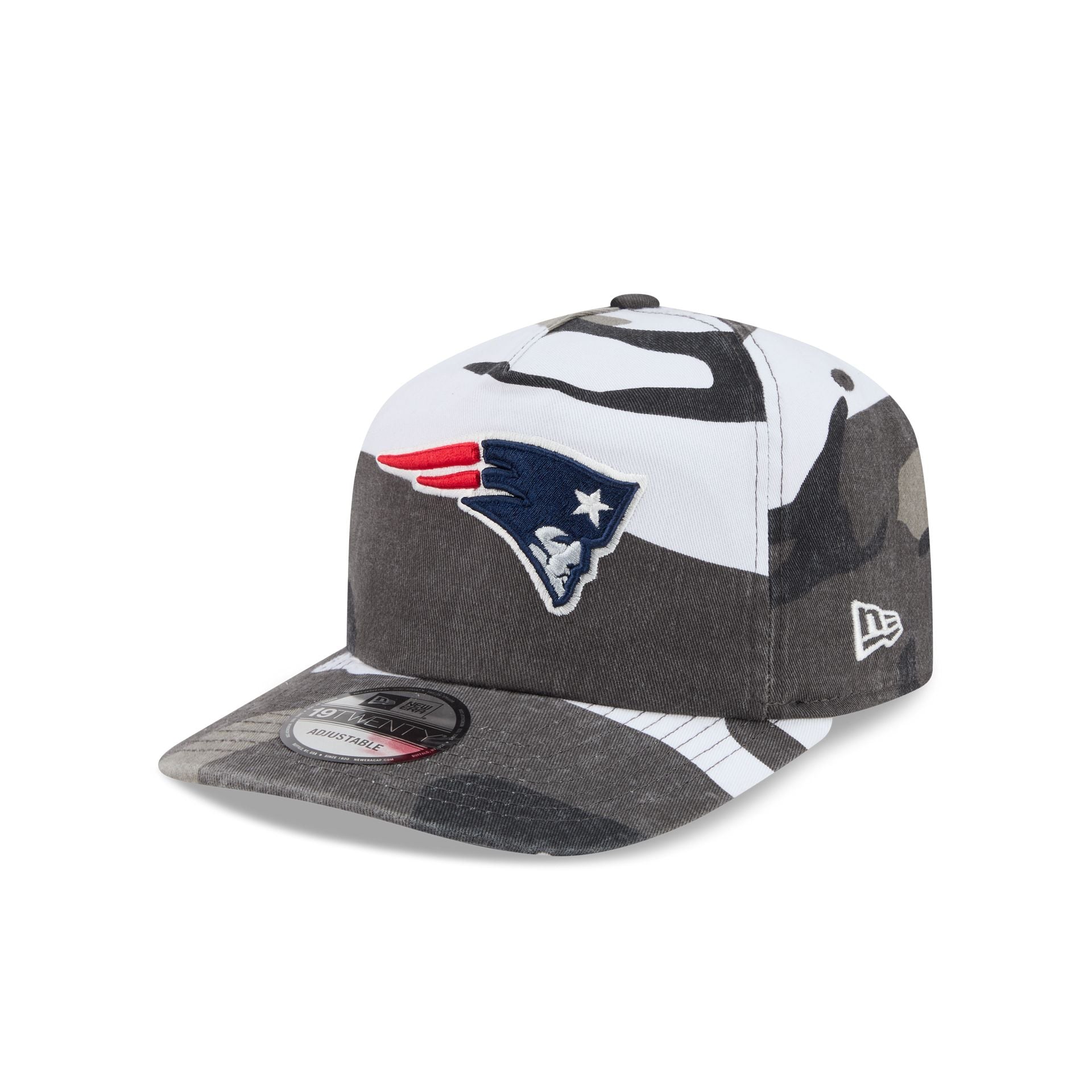 New England Patriots Washed Nylon Camo 19TWENTY Adjustable Hat