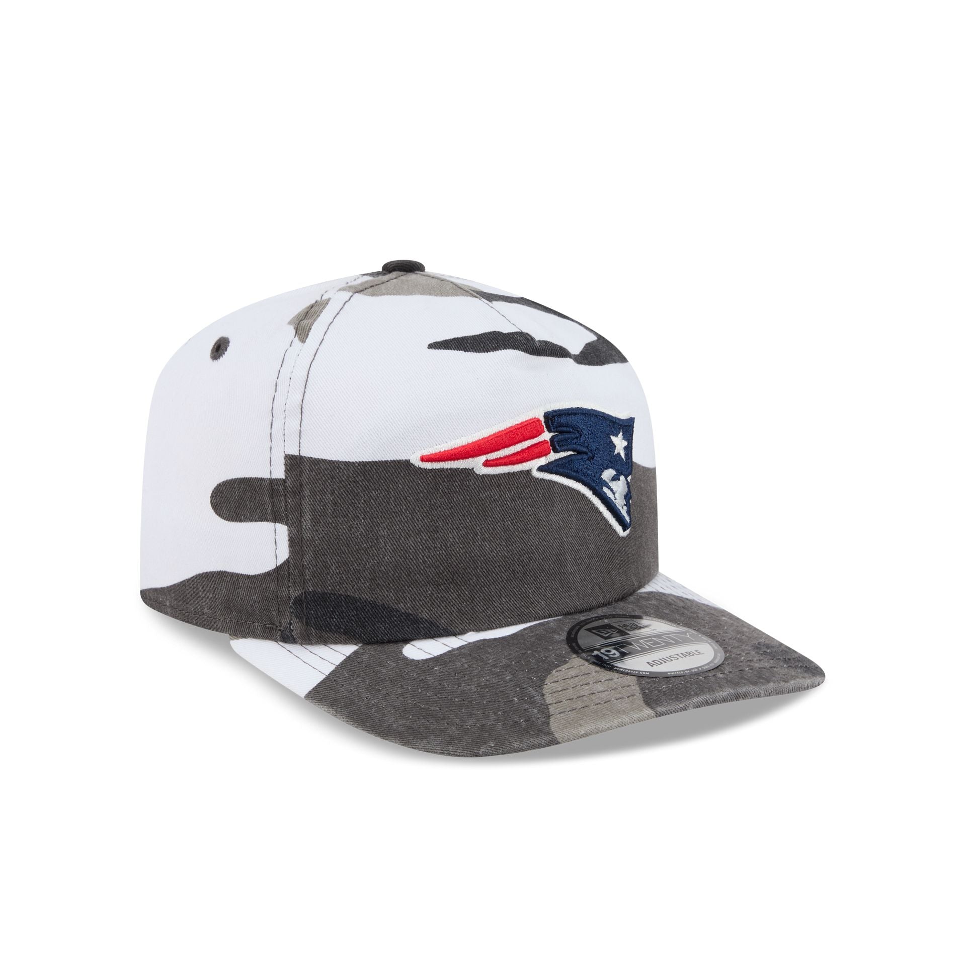 New England Patriots Washed Nylon Camo 19TWENTY Adjustable Hat