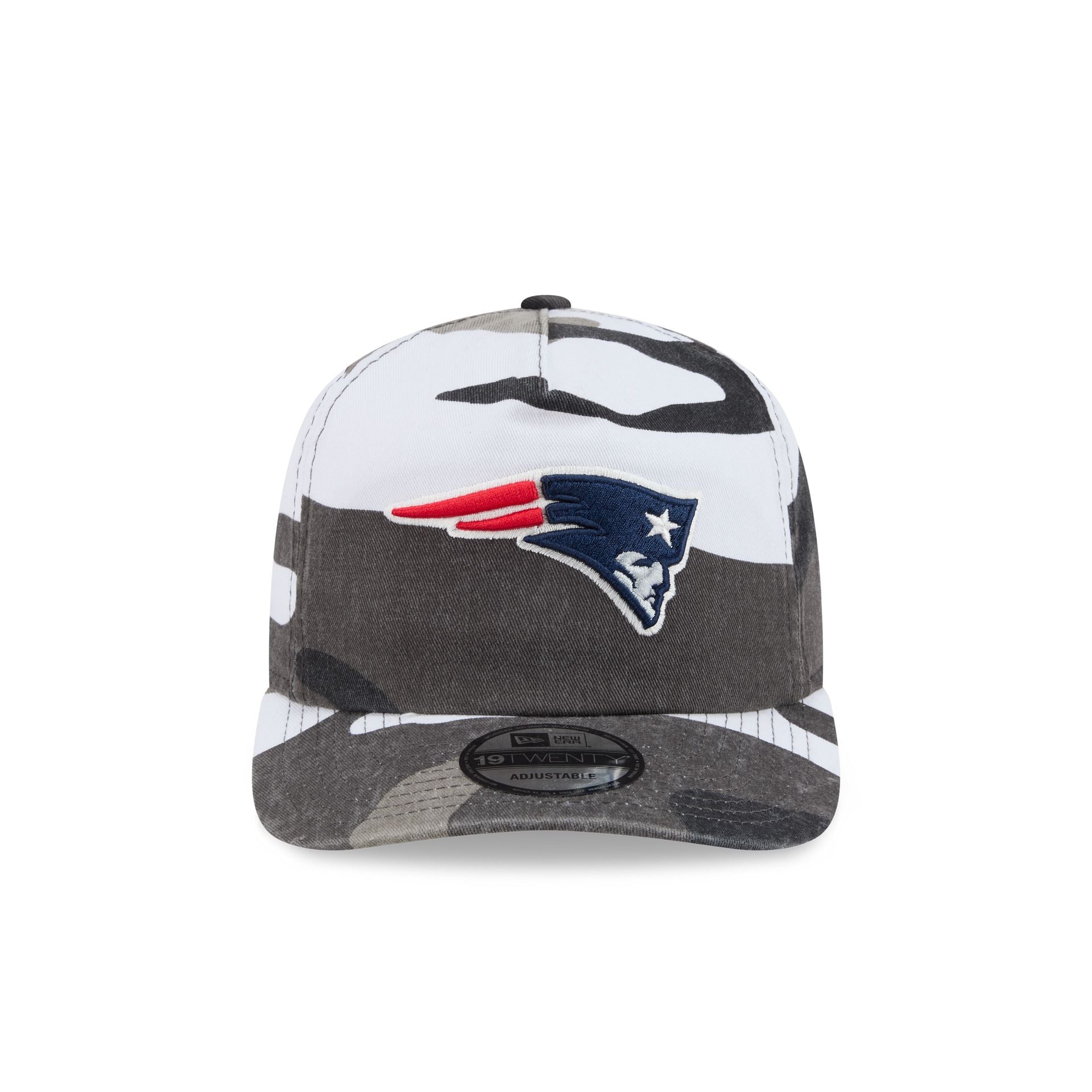 New England Patriots Washed Nylon Camo 19TWENTY Adjustable Hat