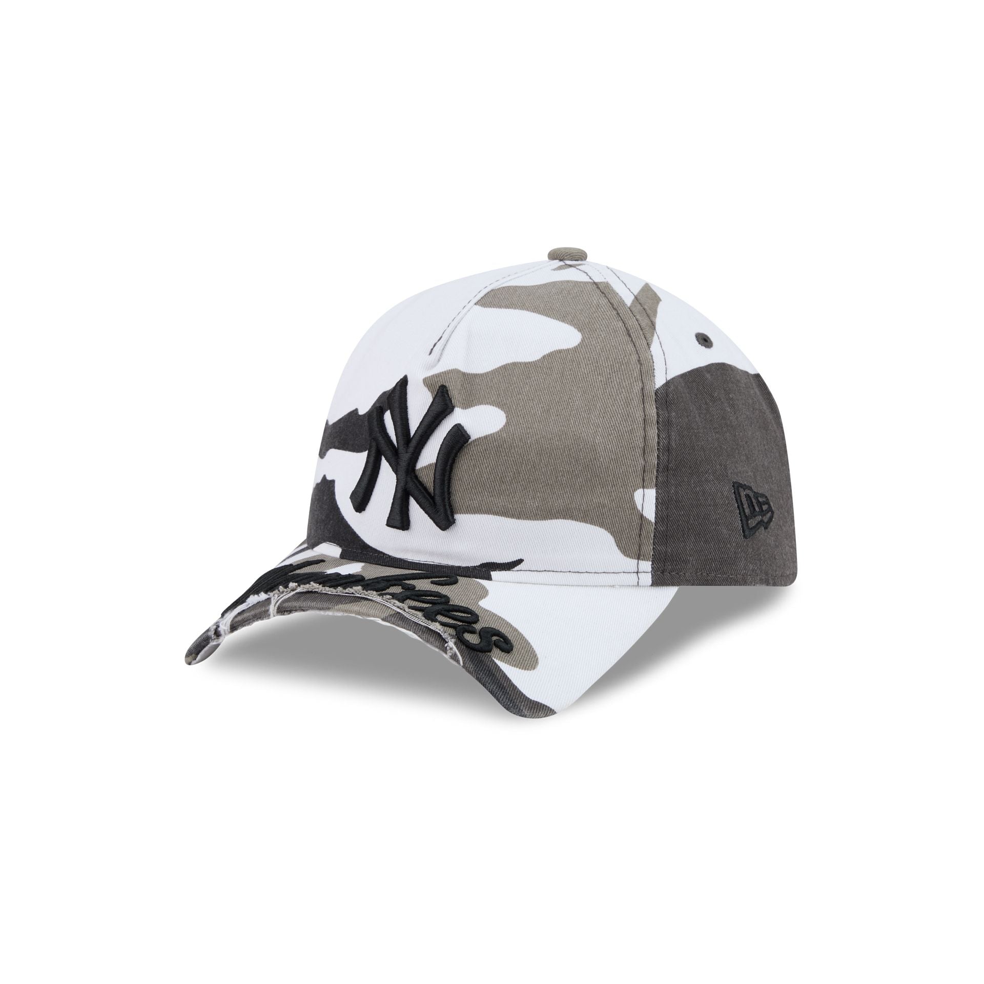 New York Yankees Washed Camo 9FORTY A-Frame Unstructured Cut-Off Visor Snapback Hat