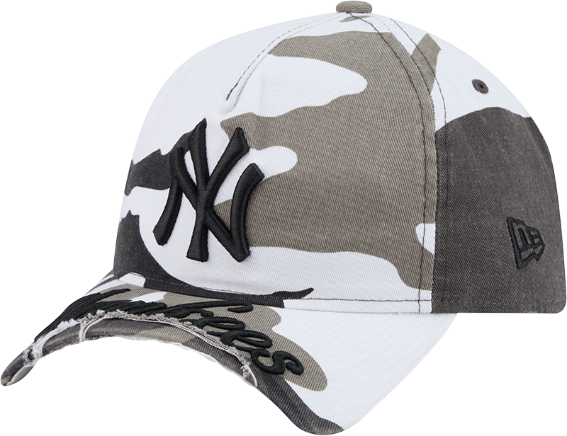 New York Yankees Washed Camo 9FORTY A-Frame Unstructured Cut-Off Visor Snapback Hat