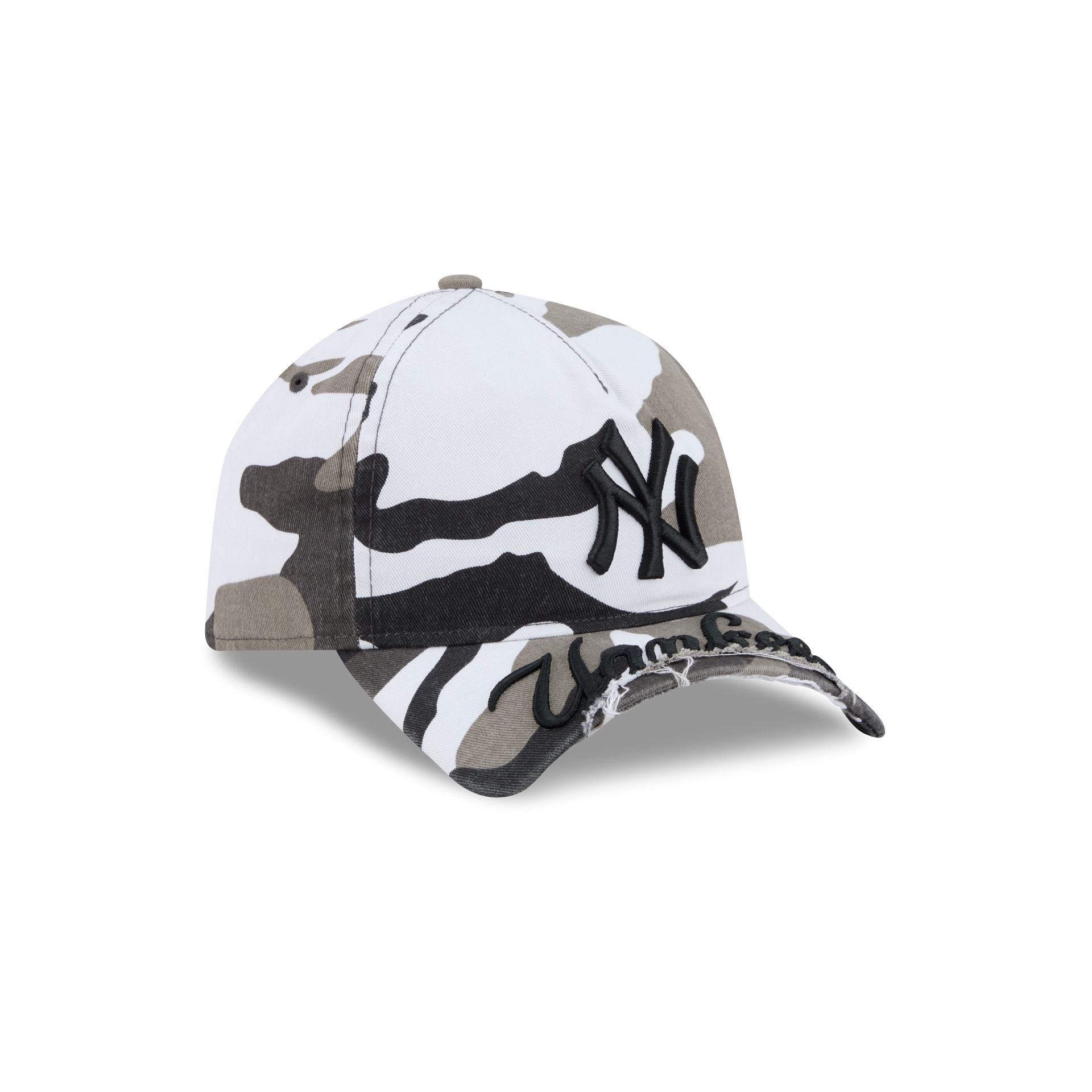 New York Yankees Washed Camo 9FORTY A-Frame Unstructured Cut-Off Visor Snapback Hat