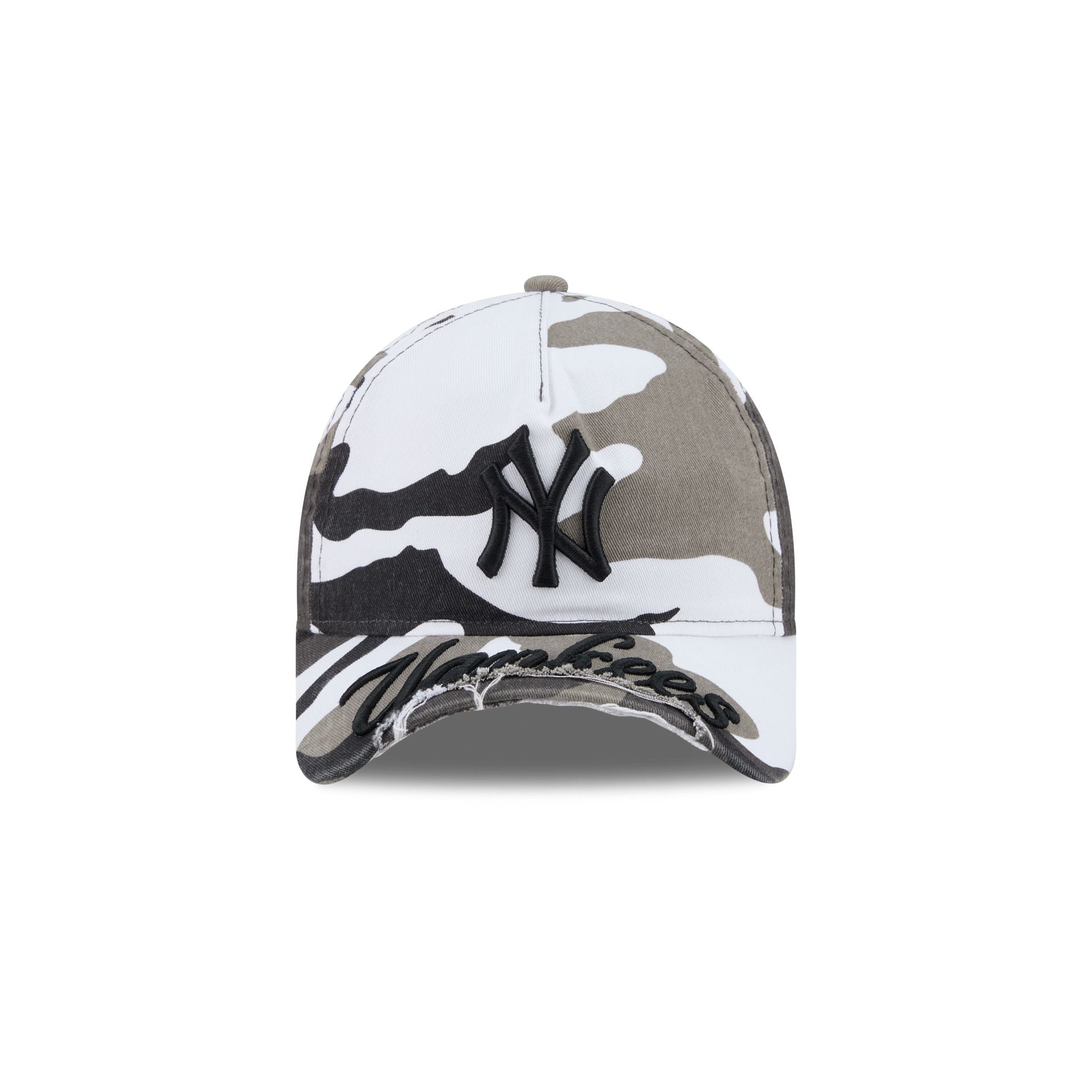 New York Yankees Washed Camo 9FORTY A-Frame Unstructured Cut-Off Visor Snapback Hat