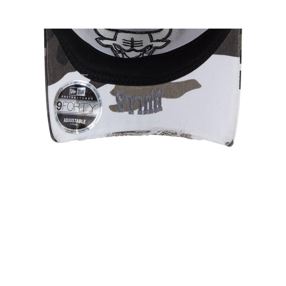 Chicago Bulls Washed Camo 9FORTY A-Frame Unstructured Cut-Off Visor Snapback Hat