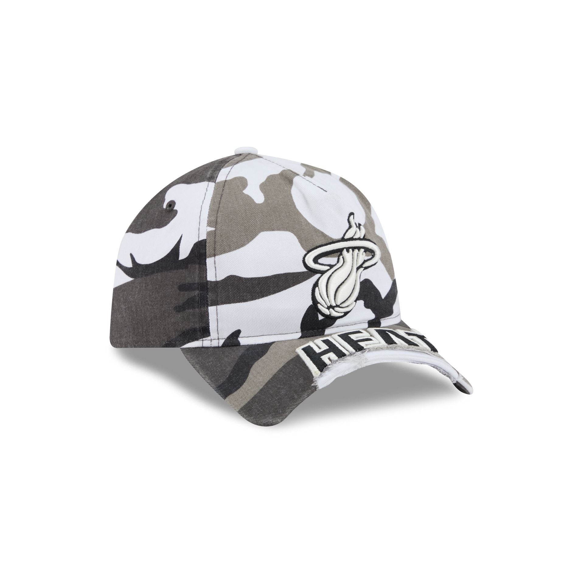 Miami Heat Washed Camo 9FORTY A-Frame Unstructured Cut-Off Visor Snapback Hat