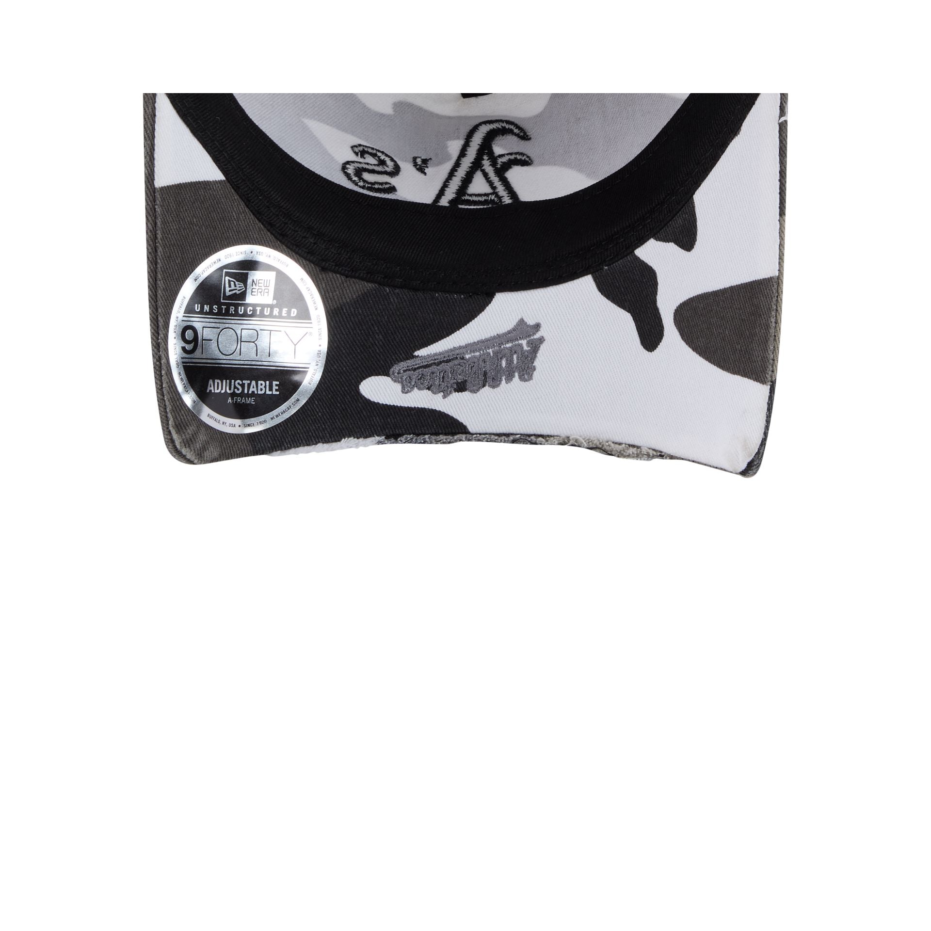 Athletics Washed Camo 9FORTY A-Frame Unstructured Cut-Off Visor Snapback Hat