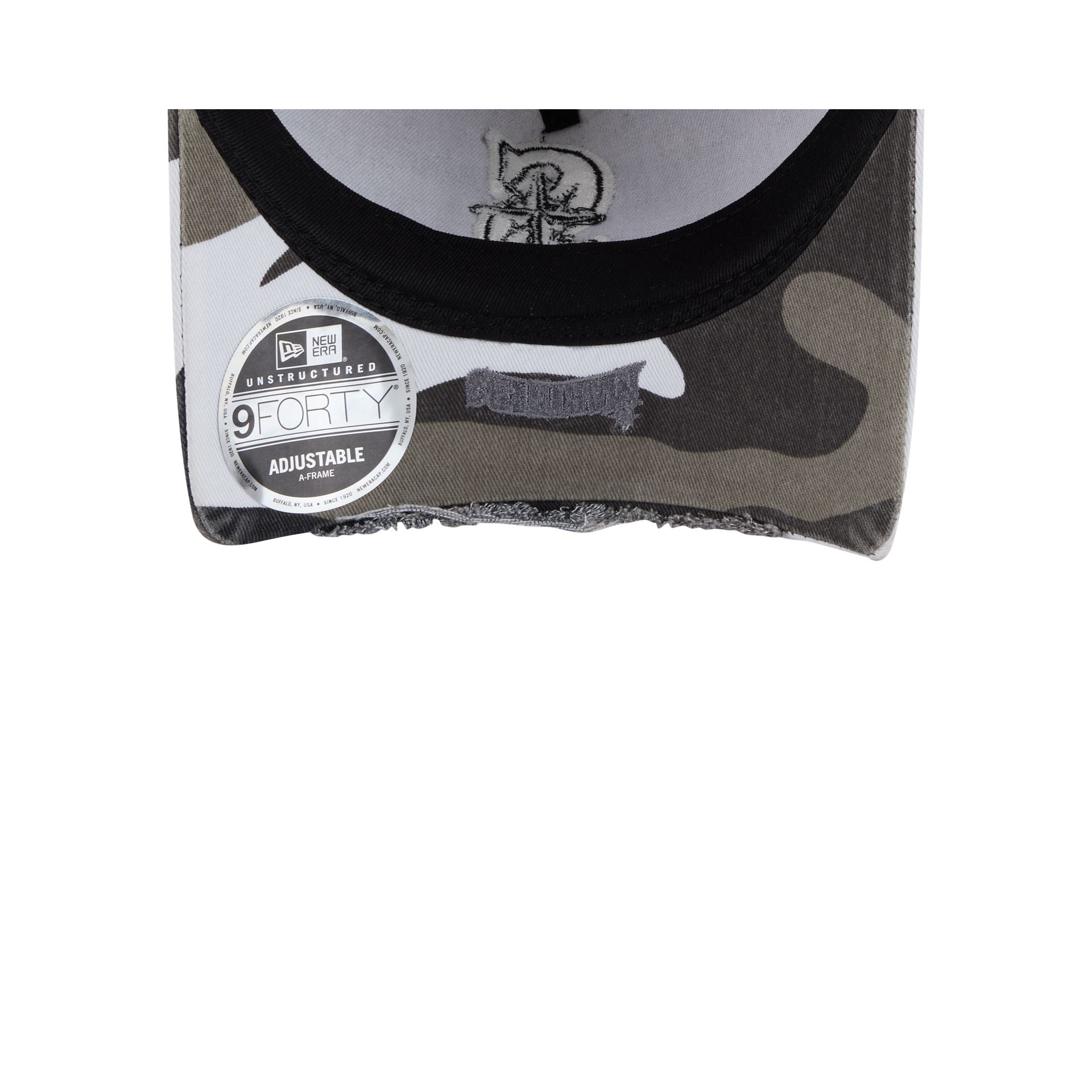 Seattle Mariners Washed Camo 9FORTY A-Frame Unstructured Cut-Off Visor Snapback Hat