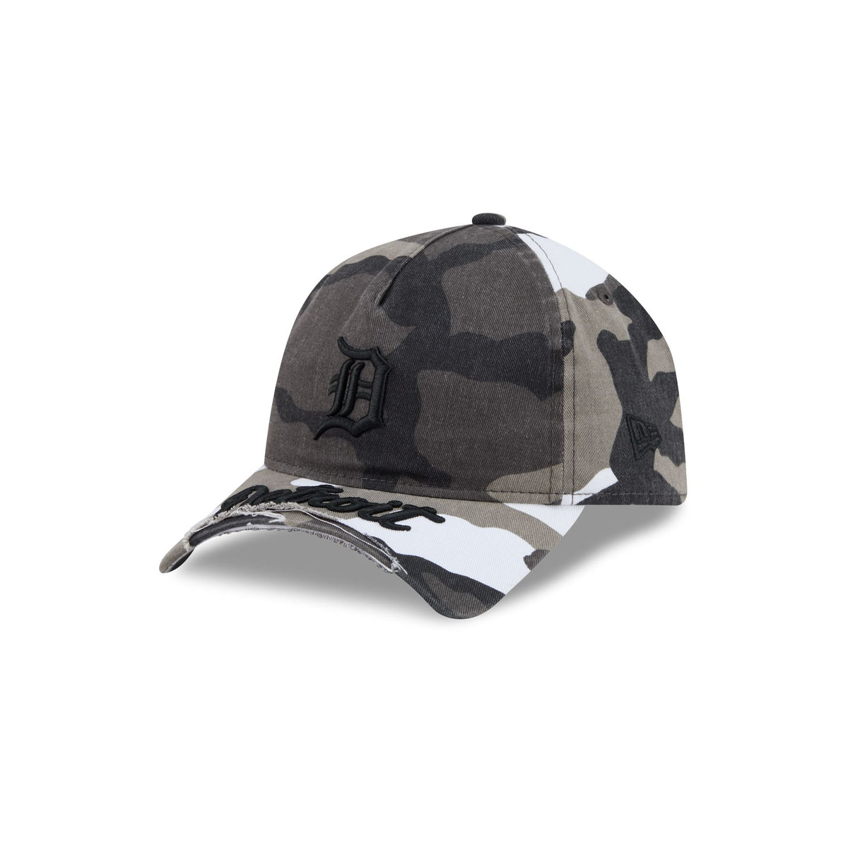 Detroit Tigers Washed Camo 9FORTY A-Frame Unstructured Cut-Off Visor Snapback Hat
