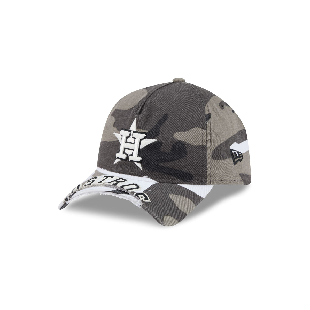Houston Astros Washed Camo 9FORTY A-Frame Unstructured Cut-Off Visor Snapback Hat