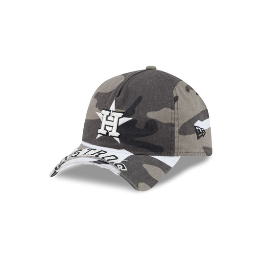 Houston Astros Washed Camo 9FORTY A-Frame Unstructured Cut-Off Visor Snapback Hat