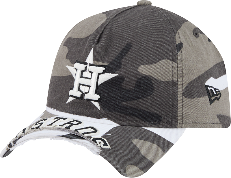 Houston Astros Washed Camo 9FORTY A-Frame Unstructured Cut-Off Visor Snapback Hat