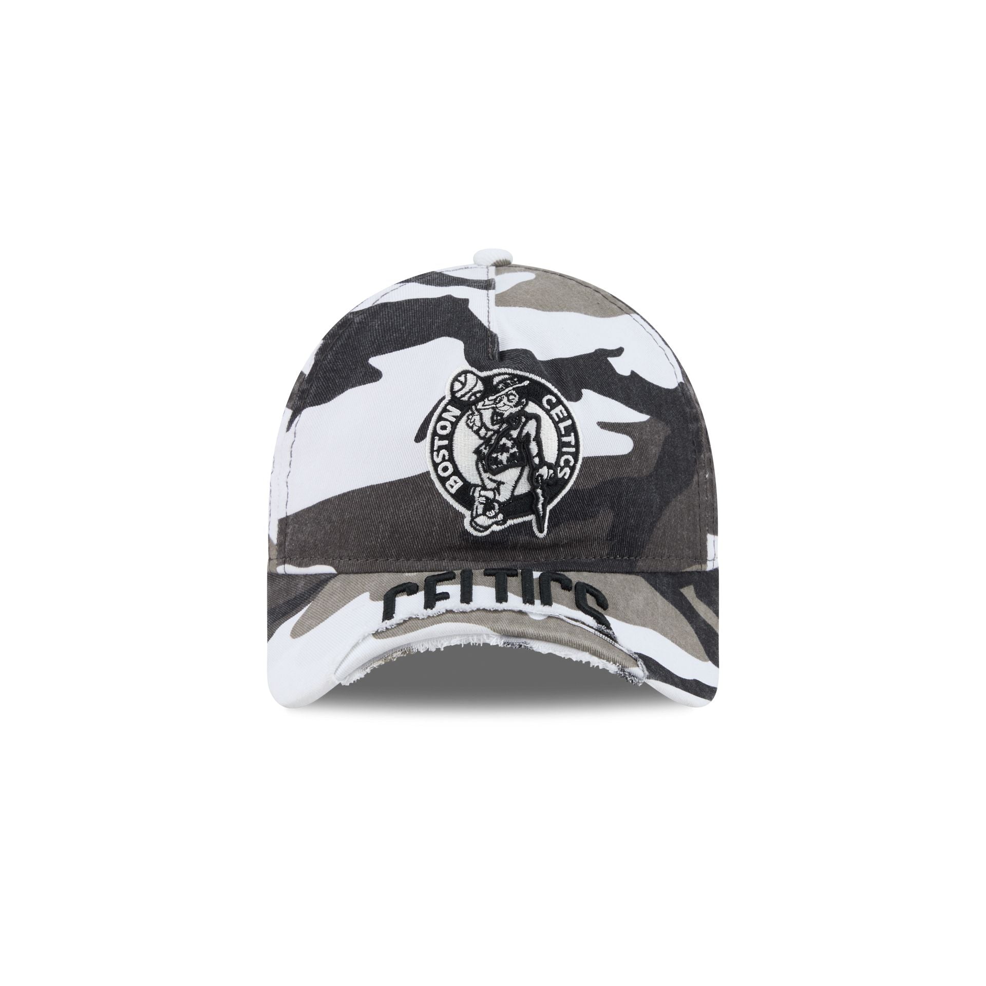 Boston Celtics Washed Camo 9FORTY A-Frame Unstructured Cut-Off Visor Snapback Hat