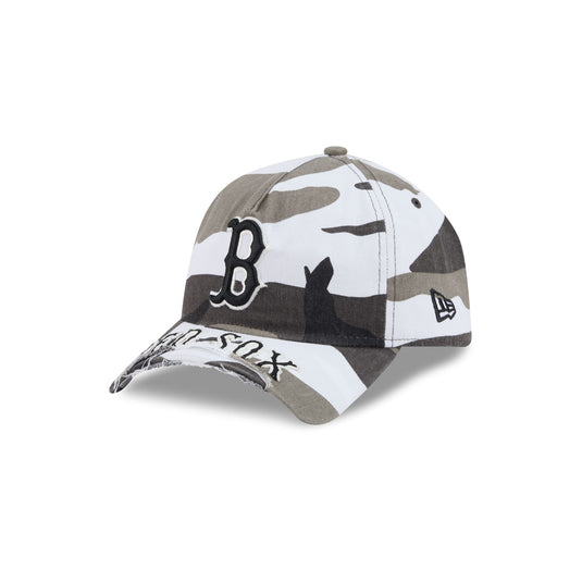 Boston Red Sox Washed Camo 9FORTY A-Frame Unstructured Cut-Off Visor Snapback Hat