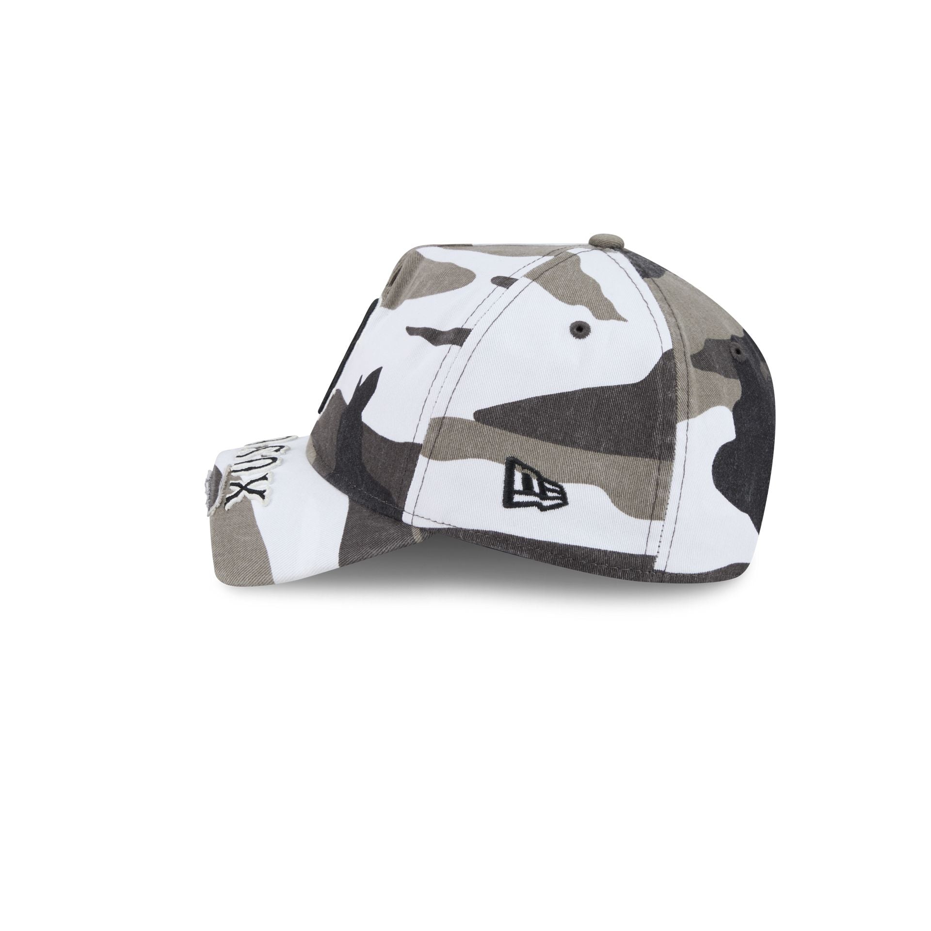 Boston Red Sox Washed Camo 9FORTY A-Frame Unstructured Cut-Off Visor Snapback Hat