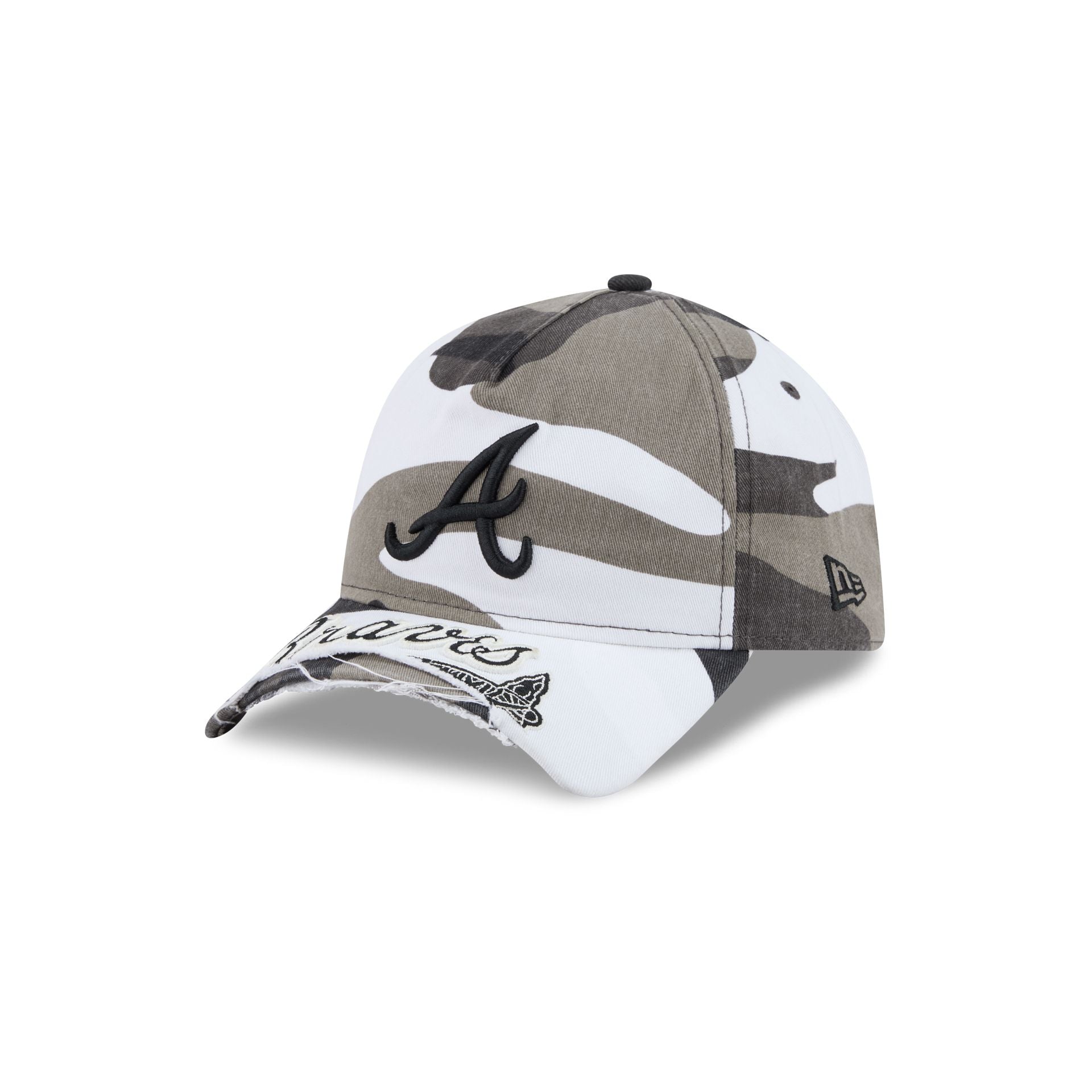 Atlanta Braves Washed Camo 9FORTY A-Frame Unstructured Cut-Off Visor Snapback Hat