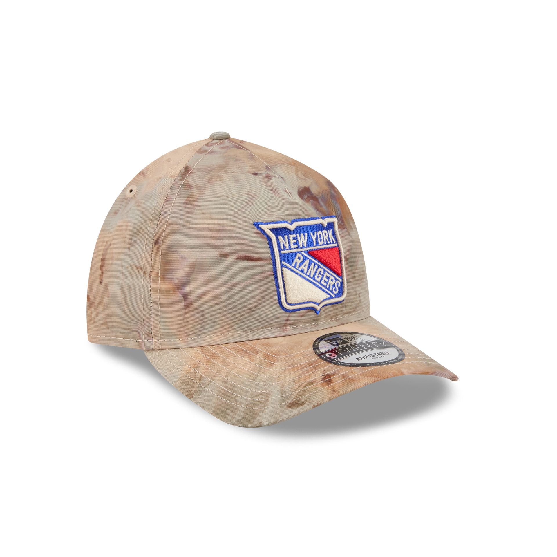 New York Rangers Washed Nylon Brown 9TWENTY A-Frame Adjustable Hat