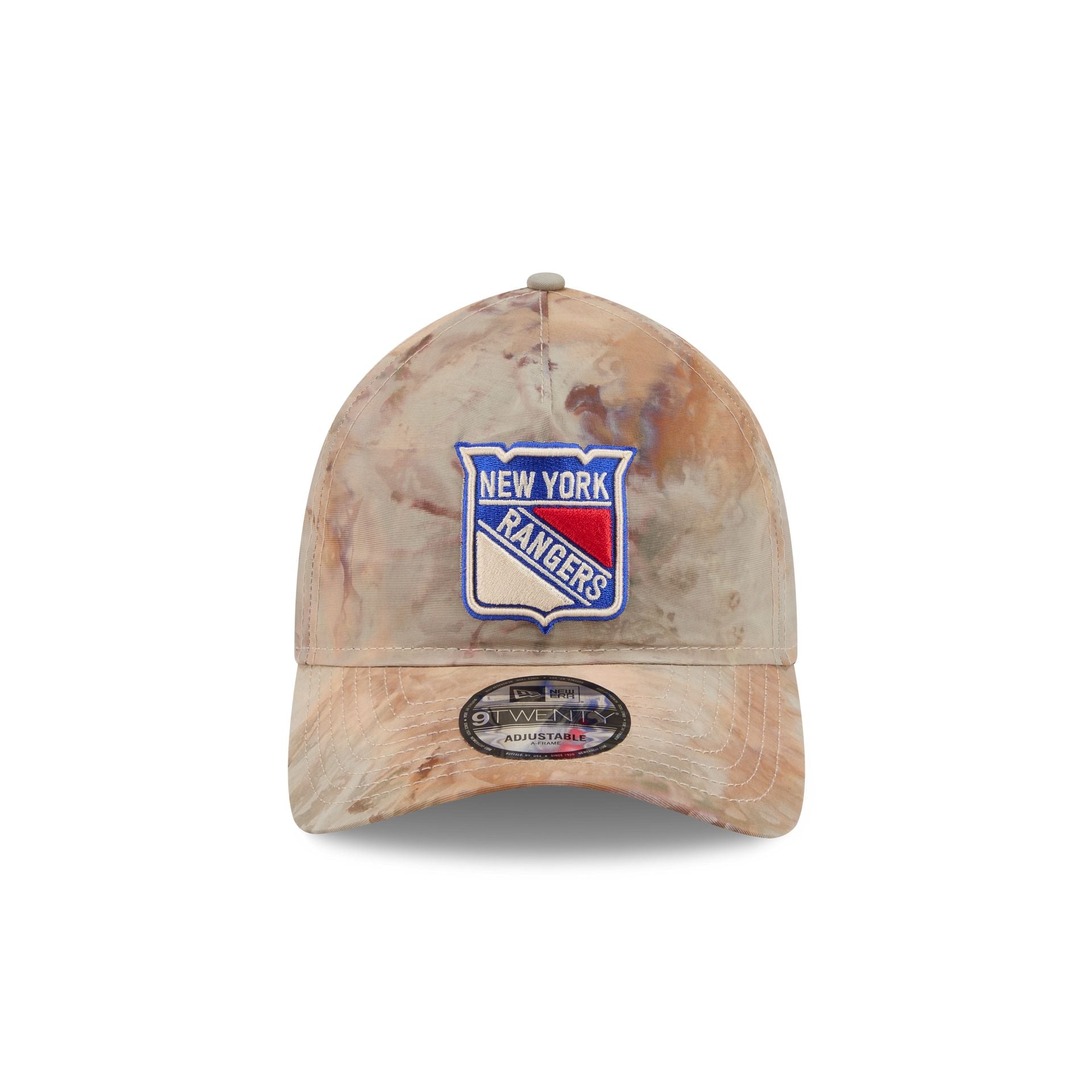 New York Rangers Washed Nylon Brown 9TWENTY A-Frame Adjustable Hat