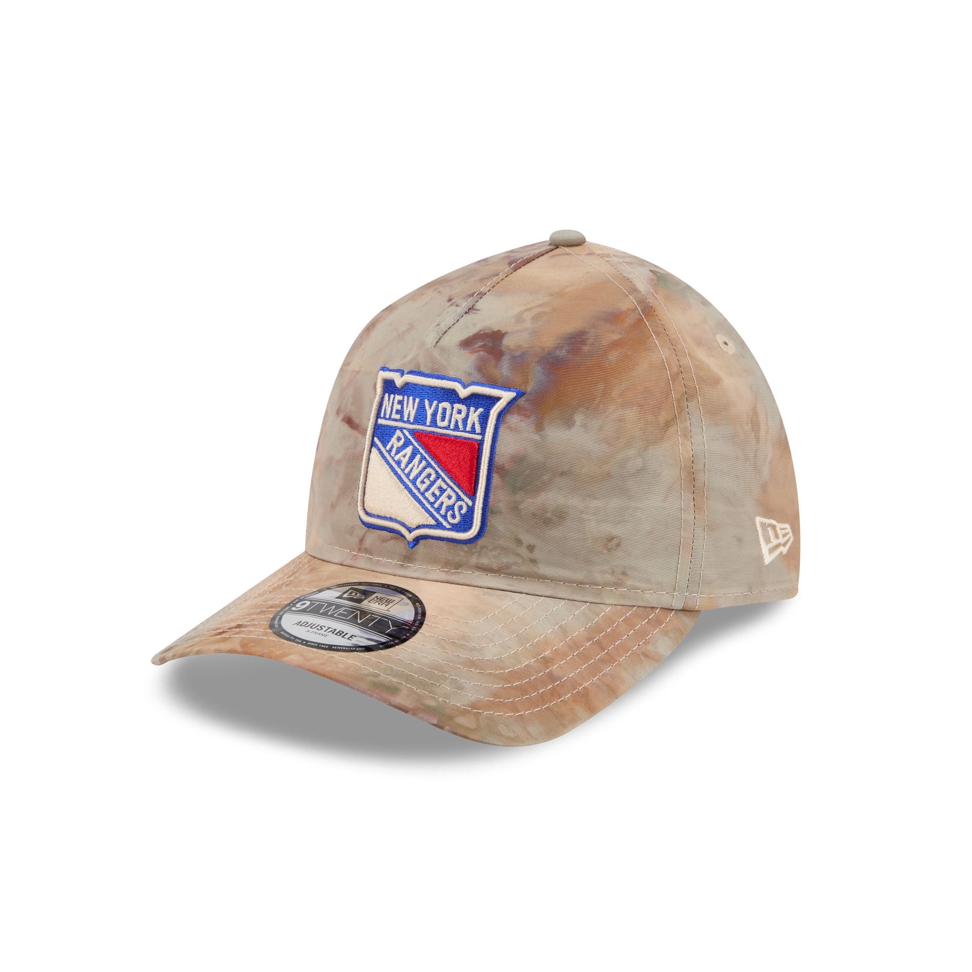 New York Rangers Washed Nylon Brown 9TWENTY A-Frame Adjustable Hat