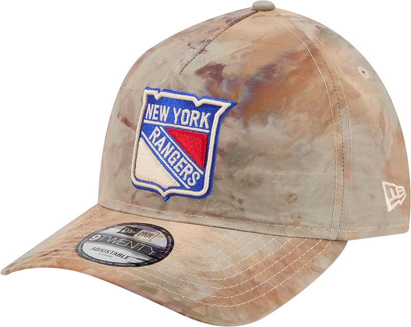 New York Rangers Washed Nylon Brown 9TWENTY A-Frame Adjustable Hat