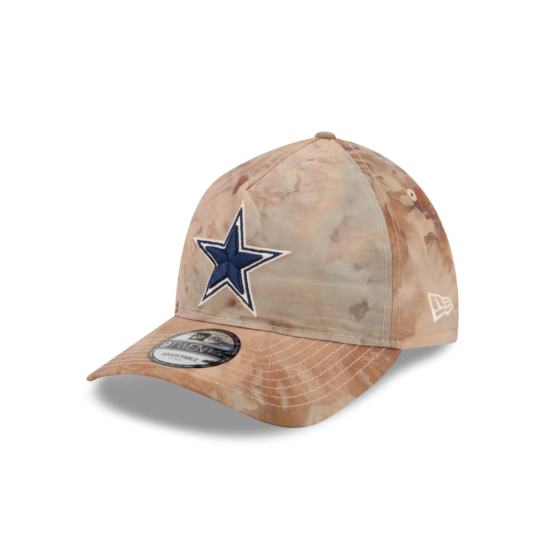 Dallas Cowboys Washed Nylon Brown 9TWENTY A-Frame Adjustable Hat