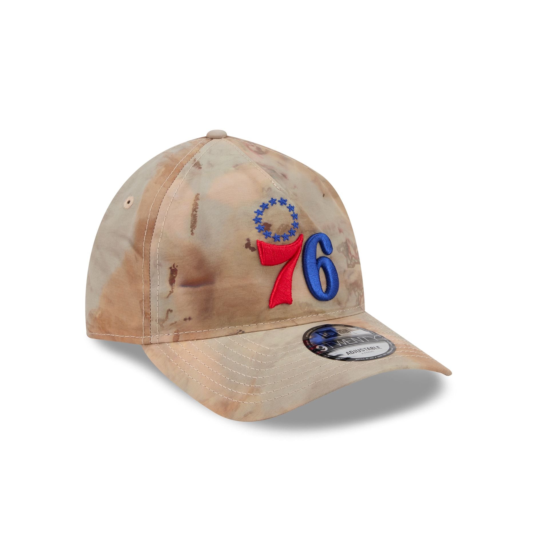 Philadelphia 76ers Washed Nylon Brown 9TWENTY A-Frame Adjustable Hat