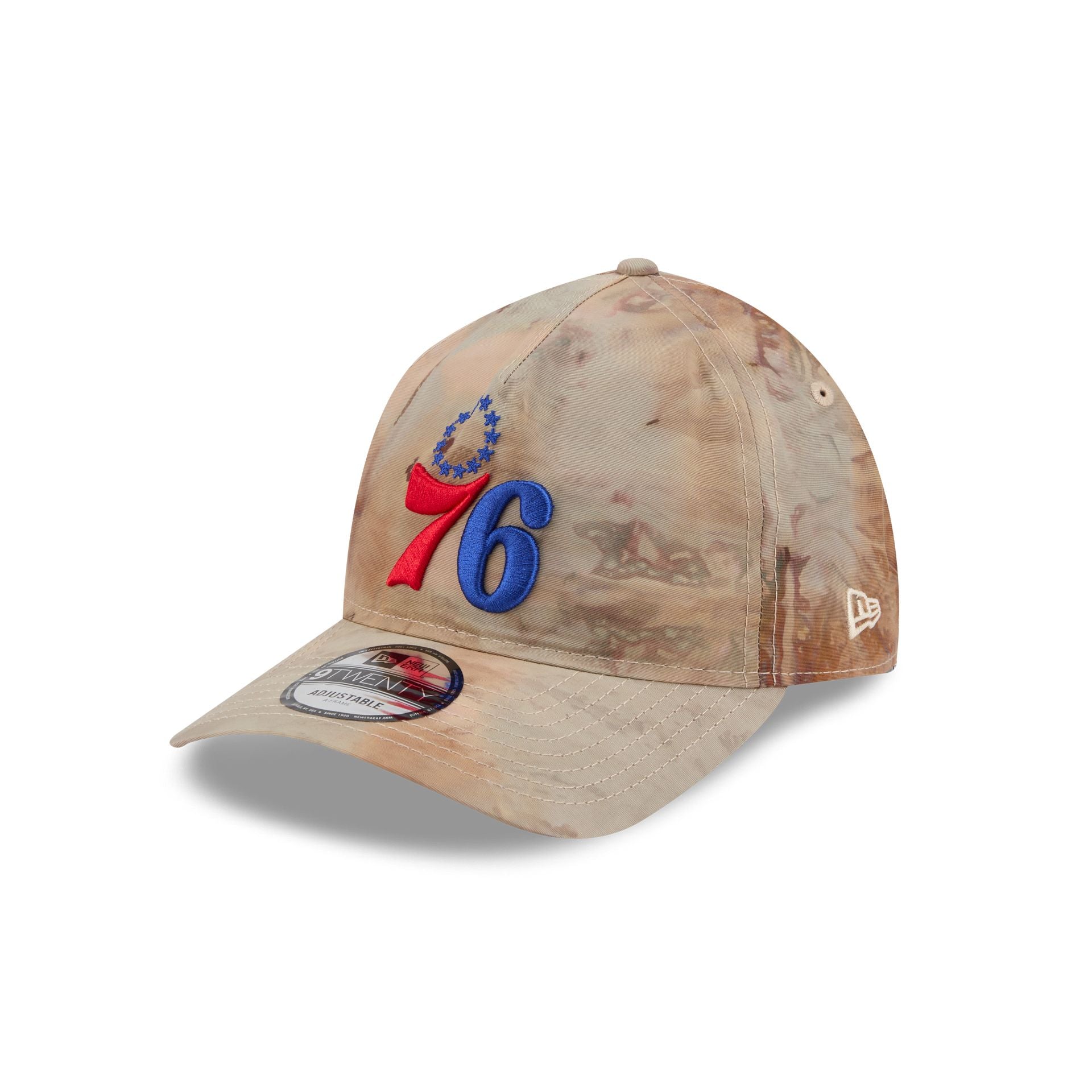 Philadelphia 76ers Washed Nylon Brown 9TWENTY A-Frame Adjustable Hat