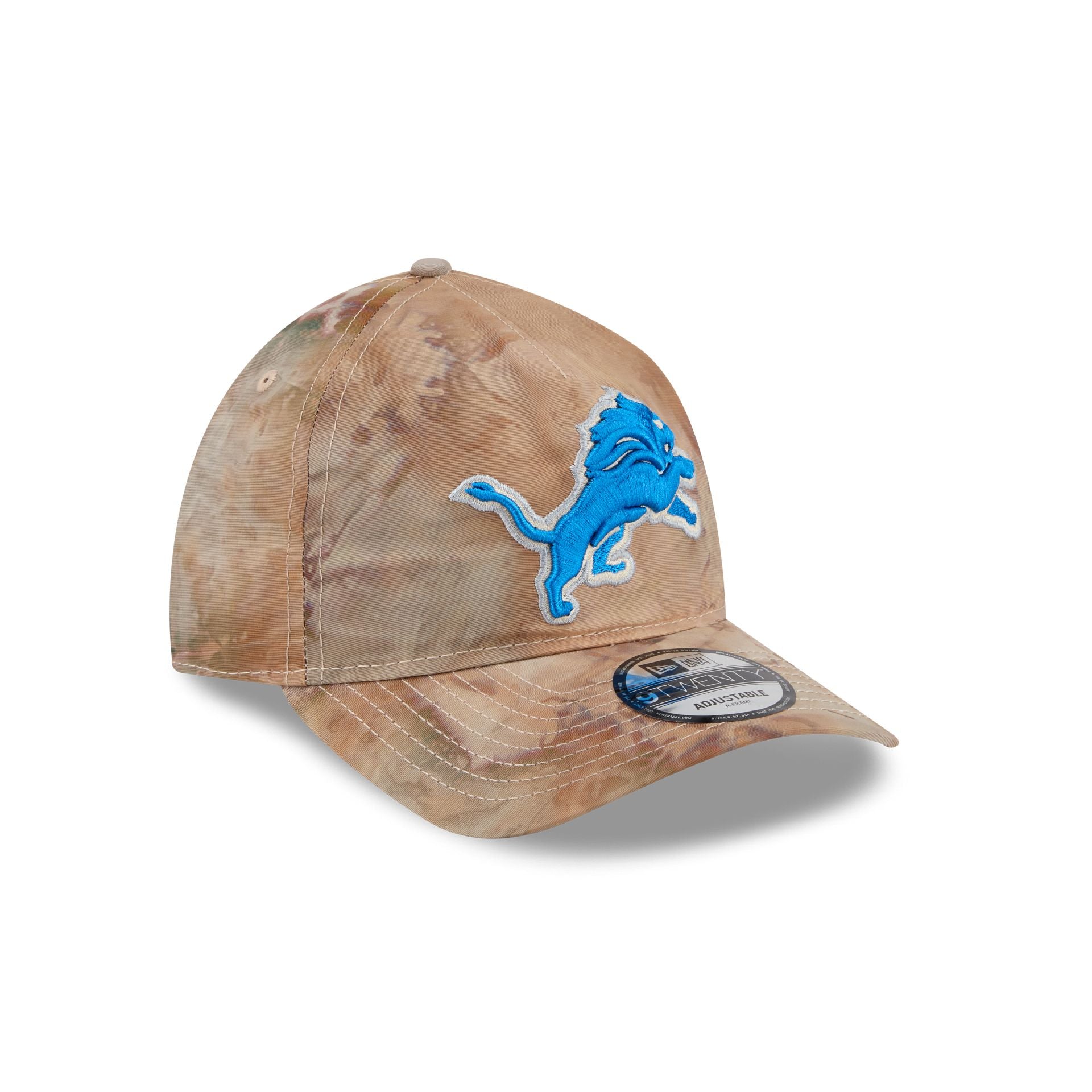 Detroit Lions Washed Nylon Brown 9TWENTY A-Frame Adjustable Hat