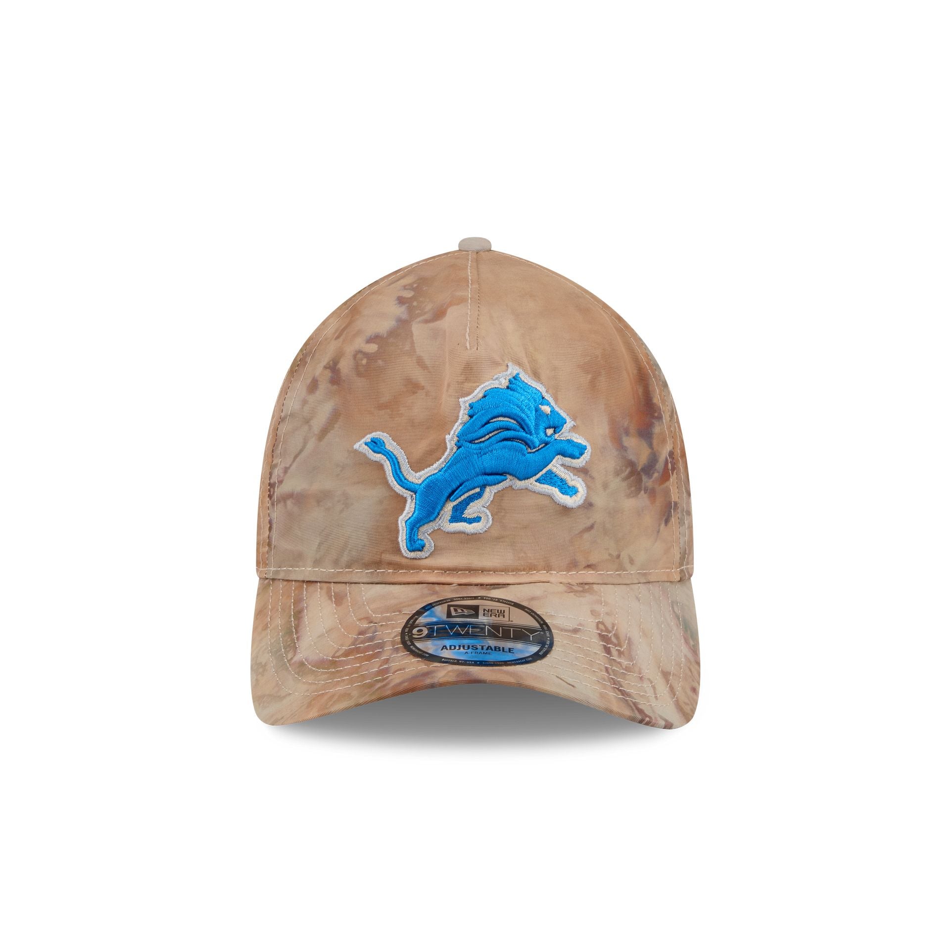 Detroit Lions Washed Nylon Brown 9TWENTY A-Frame Adjustable Hat