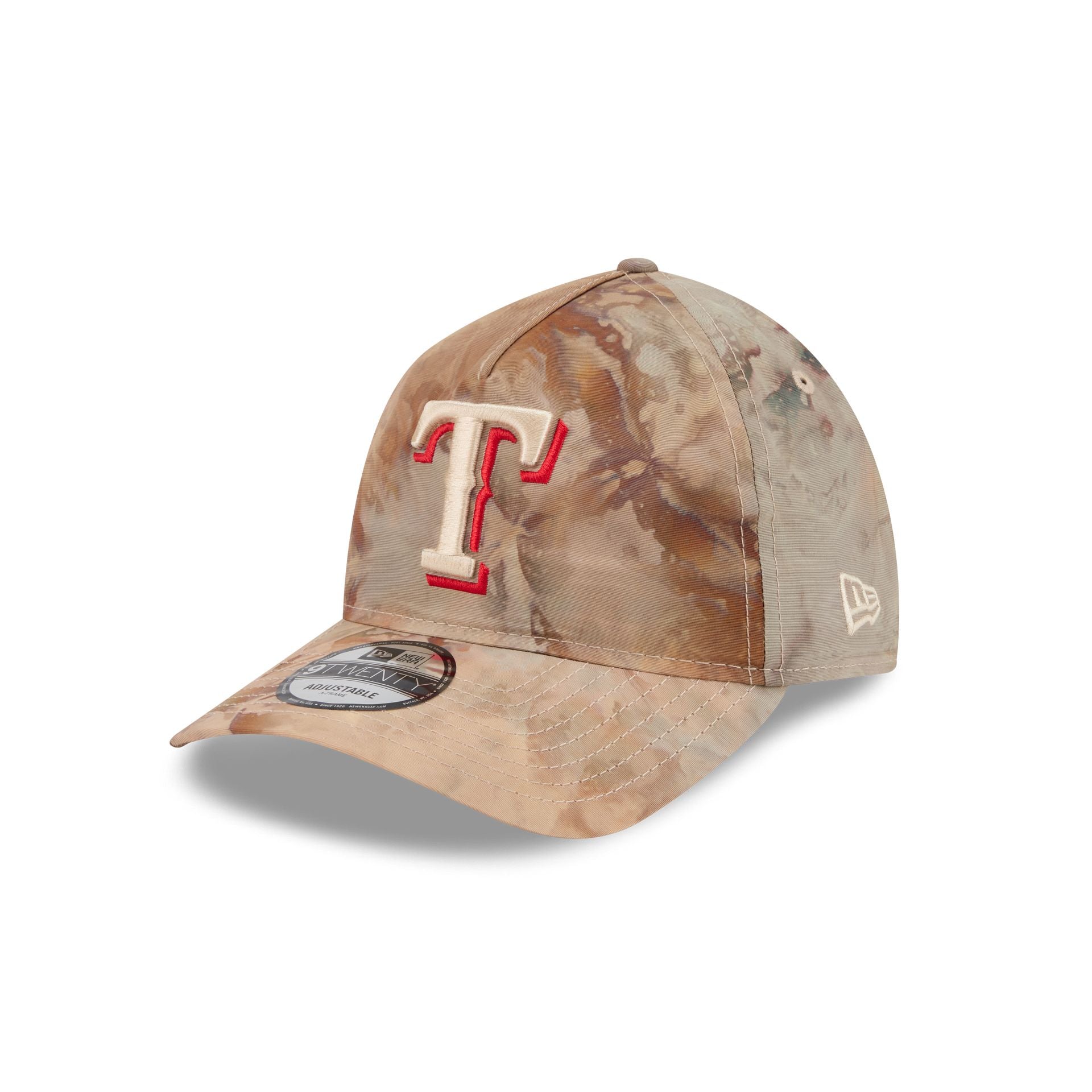 Texas Rangers Washed Nylon Brown 9TWENTY A-Frame Adjustable Hat